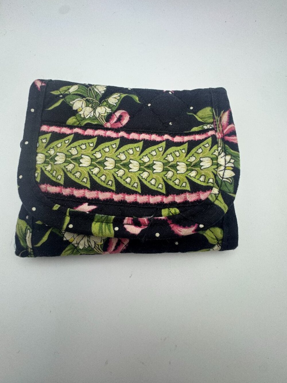 Vera Bradley Lily Gingham Travel Wallet Trifold ID Case Polka Dot Vintage 2005